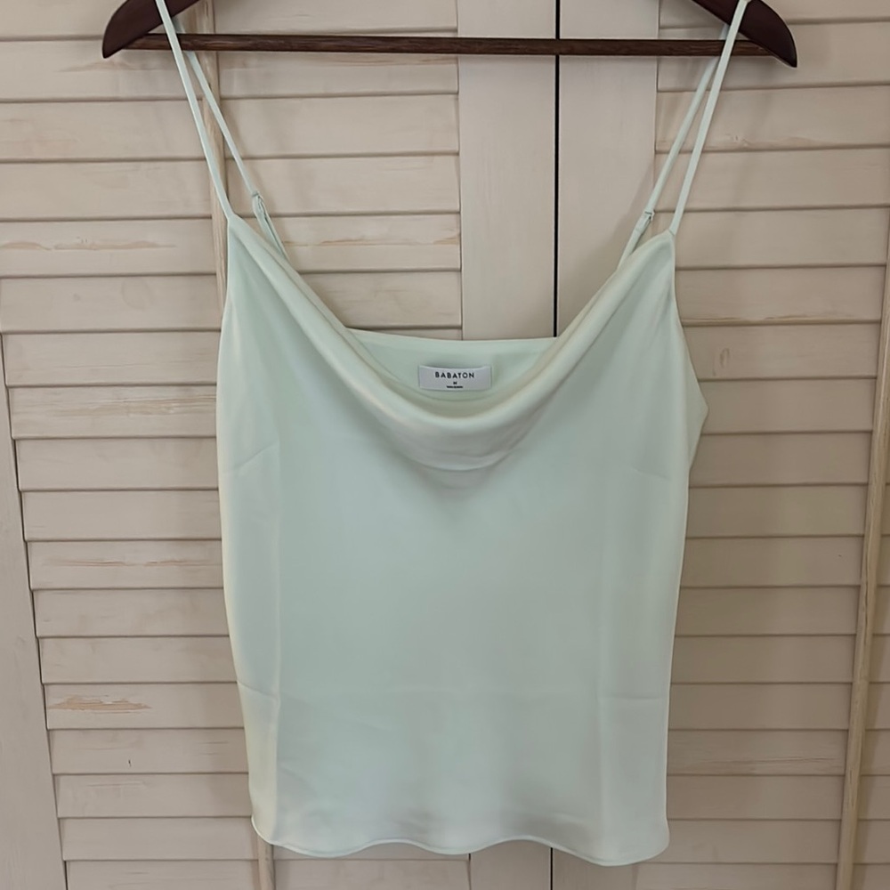 Babaton Women's light green Cowl Neck Top